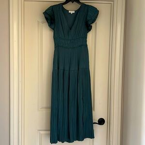 Moon River Plisse Midi Dress